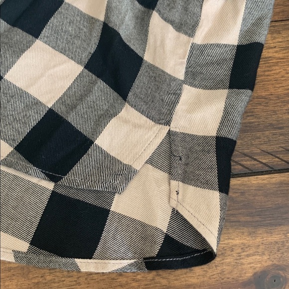 Be cool black and tan plaid button up - Picture 6 of 6